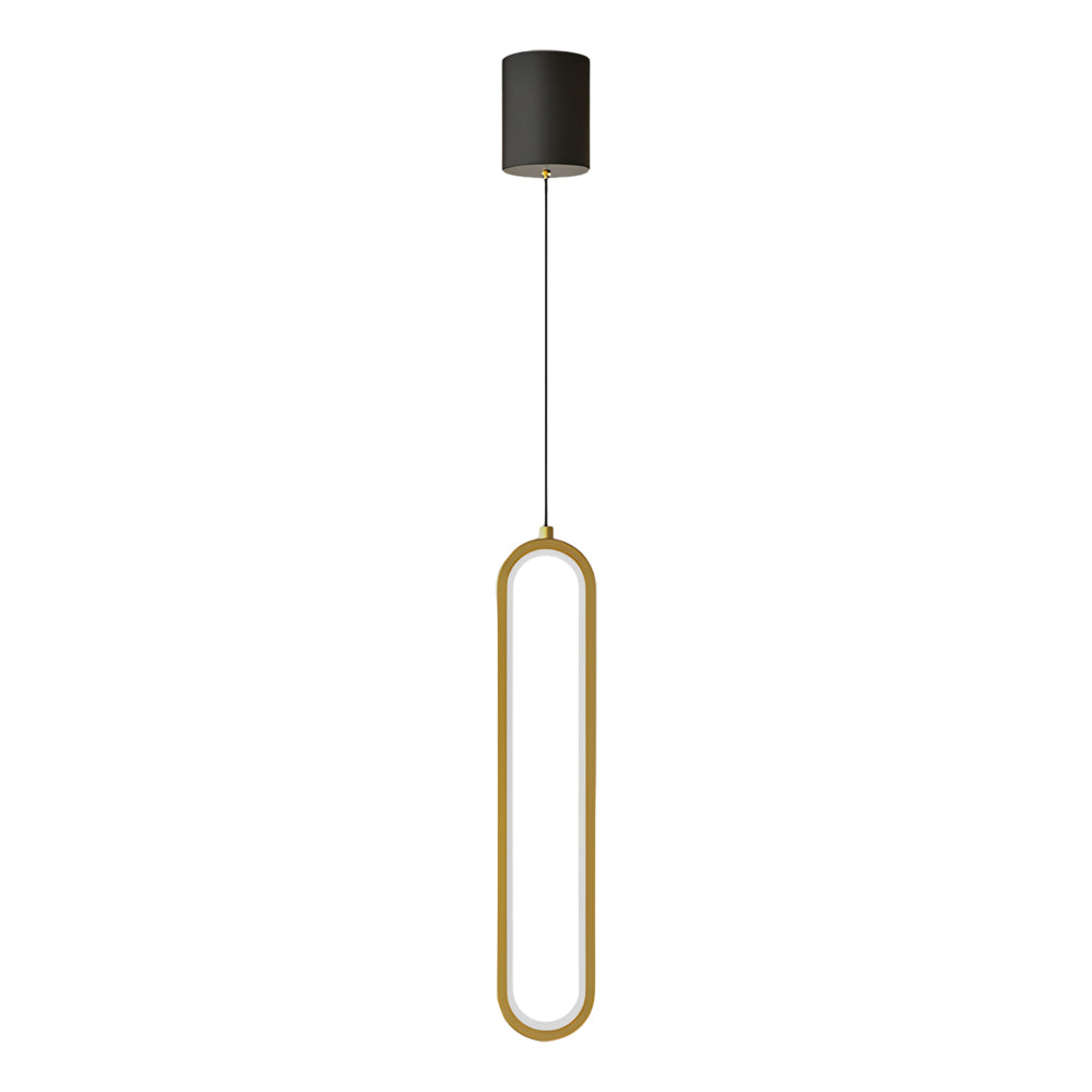 Modern Aluminum Oval LED Pendant Light with Spotlights and 3 Step Dimming Adjustable Hanging Lamp