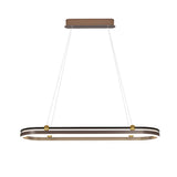 Modern Aluminum Oval Ring LED Chandelier Adjustable Hanging Pendant Light for Dining Room
