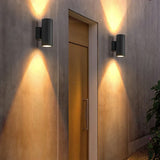 Modern Aluminum Round LED Up and Down Outdoor Wall Sconce Waterproof IP65 Porch Light