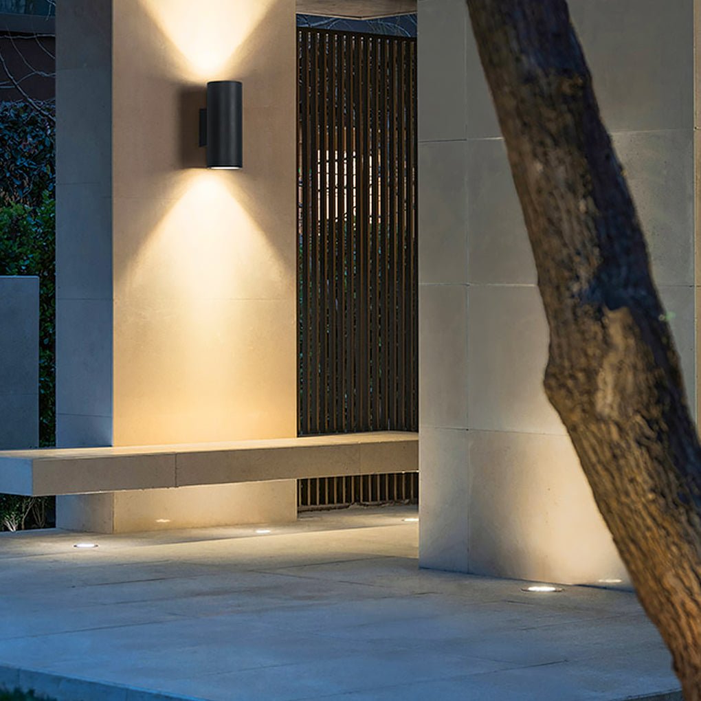 Modern Aluminum Round LED Up and Down Outdoor Wall Sconce Waterproof IP65 Porch Light