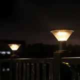 Modern Aluminum Solar Fence Post Light Waterproof Outdoor Garden Pillar Lamp with Remote Control