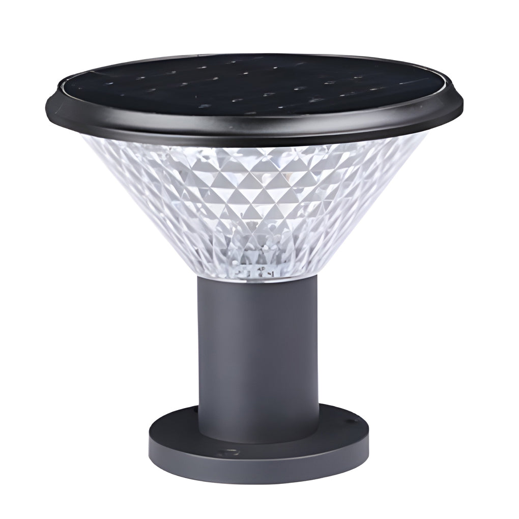 Modern Aluminum Solar Fence Post Light Waterproof Outdoor Garden Pillar Lamp with Remote Control