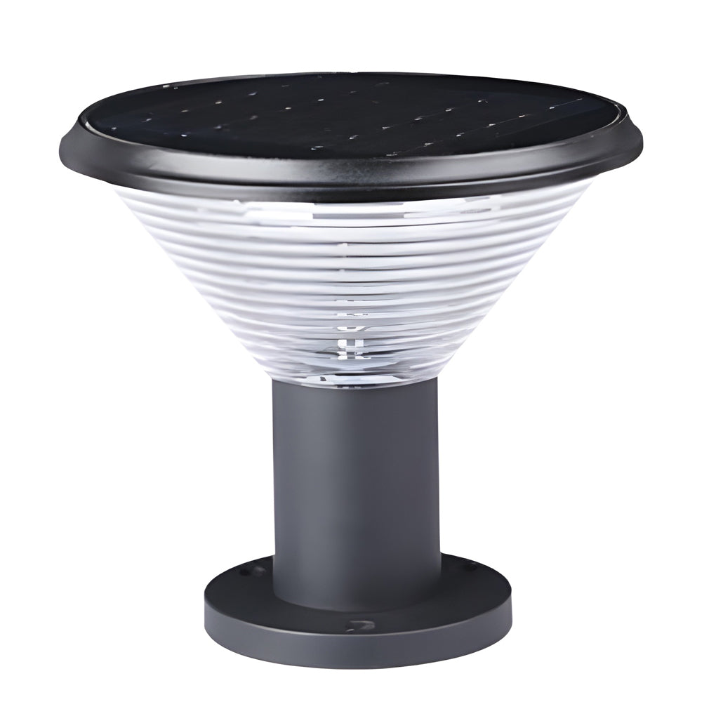 Modern Aluminum Solar Fence Post Light Waterproof Outdoor Garden Pillar Lamp with Remote Control