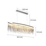 Modern Aluminum Tassel Chain LED Chandelier Dimmable Pendant Light for Dining Room and Bar