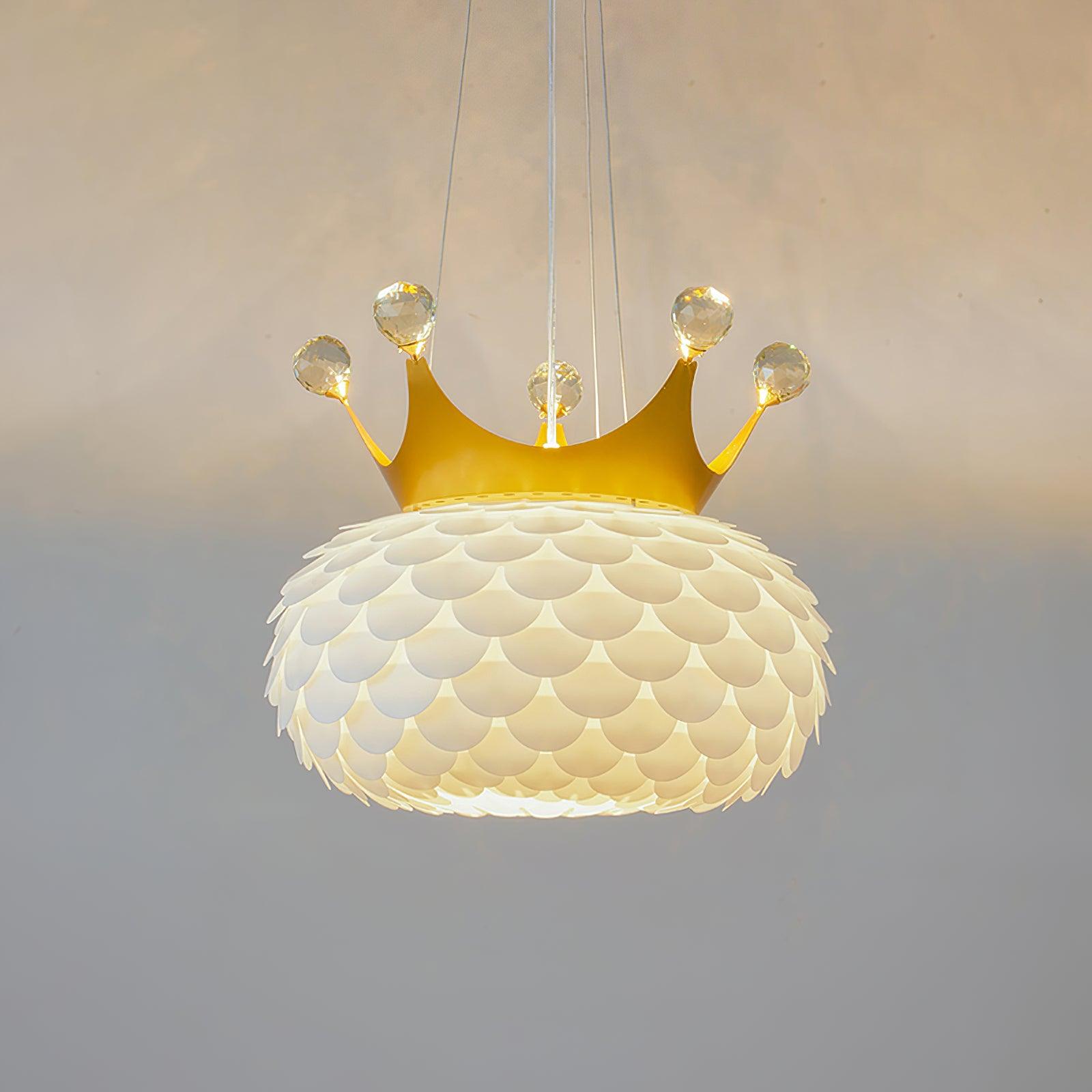 Modern Aluvia Crown Crystal Pendant Lamp Luxury Hanging Light Fixture for Home