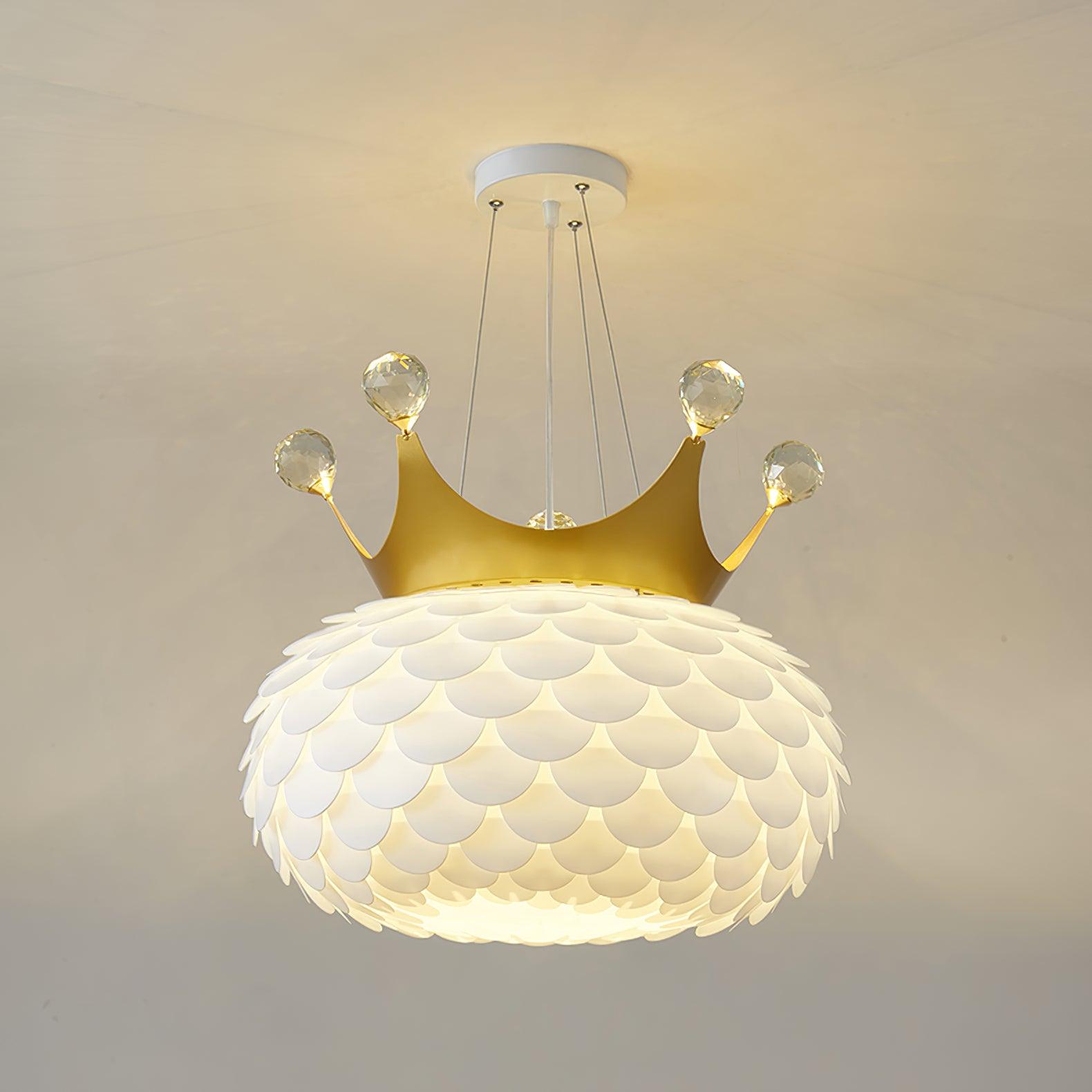 Modern Aluvia Crown Crystal Pendant Lamp Luxury Hanging Light Fixture for Home