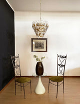 modern-amber-and-transparent-glass-sheet-chandelier-with-gold-or-chrome-metal-frame