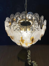 modern-amber-and-transparent-glass-sheet-chandelier-with-gold-or-chrome-metal-frame