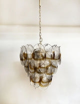 modern-amber-and-transparent-glass-sheet-chandelier-with-gold-or-chrome-metal-frame