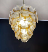 modern-amber-and-transparent-glass-sheet-chandelier-with-gold-or-chrome-metal-frame