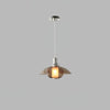 Modern Amber Glass Flying Saucer Chrome Pendant Light for Dining Room