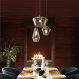 Modern Amber Glass Globe Pendant Light Copper Nordic Industrial Hanging Ceiling Lamp