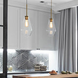 Modern Amber Glass Globe Pendant Light Copper Nordic Industrial Hanging Ceiling Lamp