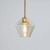 Modern Amber Glass Globe Pendant Light Copper Nordic Industrial Hanging Ceiling Lamp