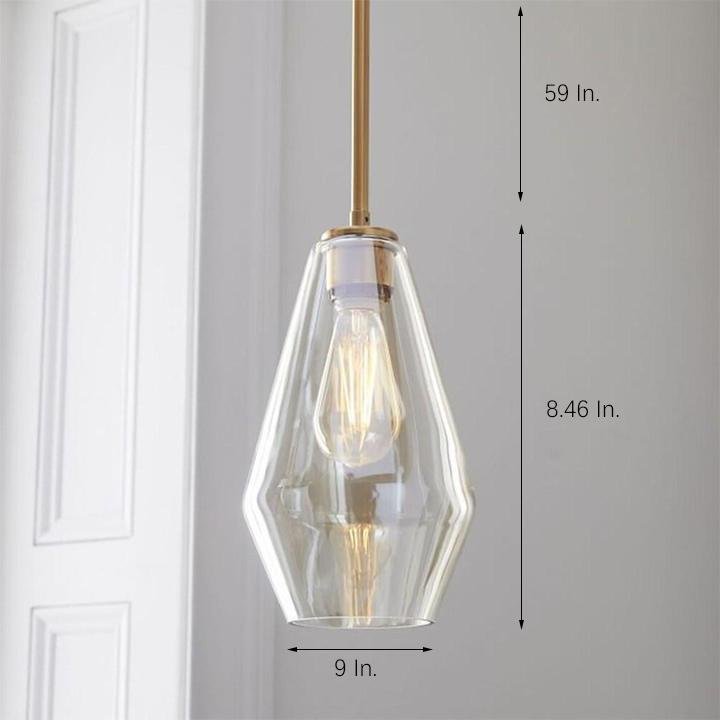 Modern Amber Glass Globe Pendant Light Copper Nordic Industrial Hanging Ceiling Lamp