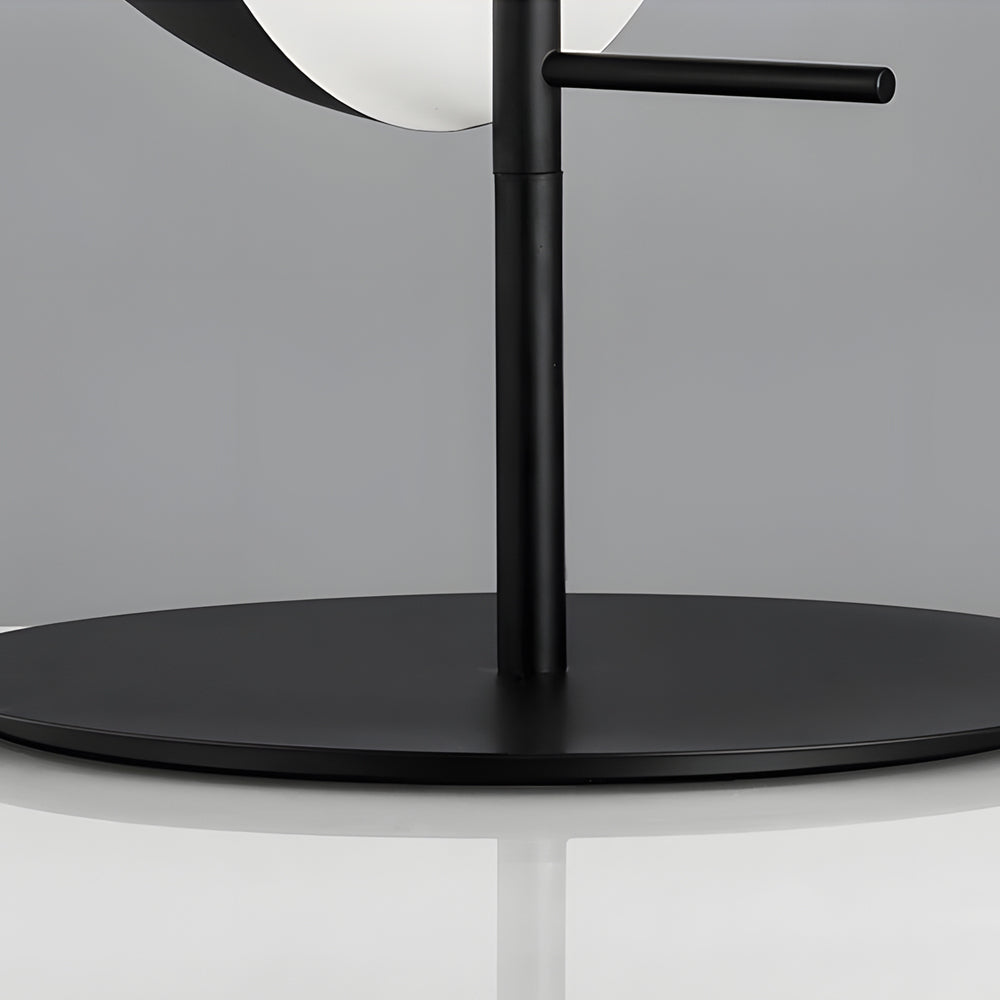 Modern Amber Glass LED Desk Lamp with Two Intersecting Half Spheres for Living Room or Bedroom