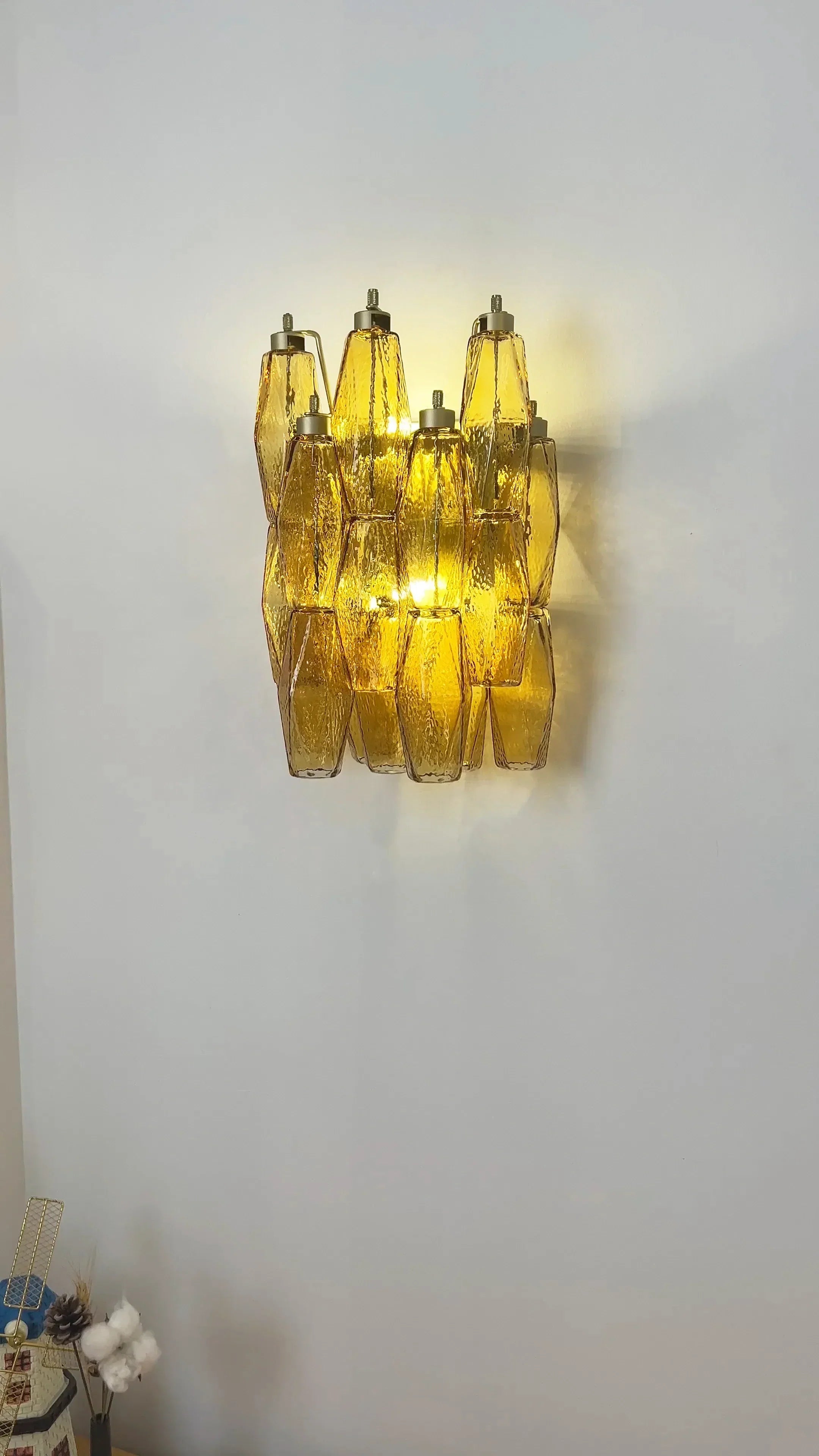 modern-amber-murano-glass-poliedri-sconce-pair-with-brass-finish-for-luxury-interiors