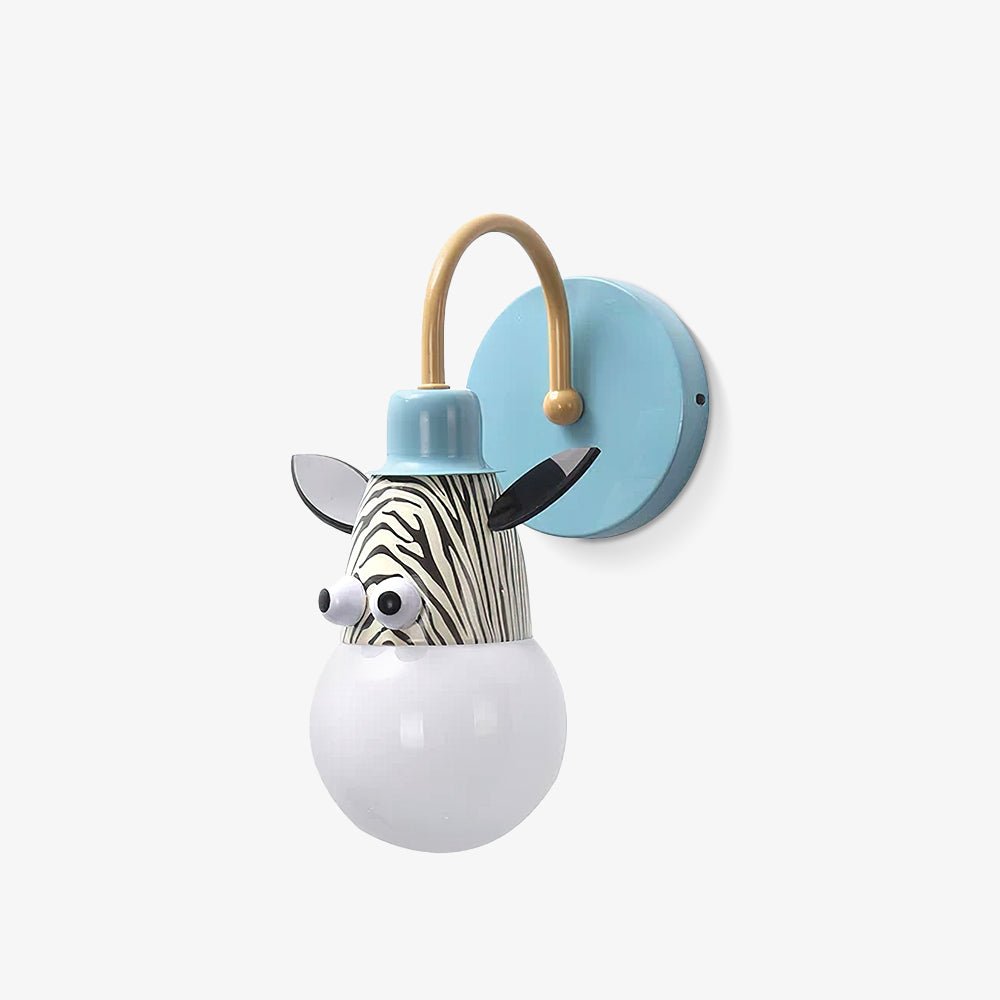 Modern Animal Character Wall Sconce for Nursery and Childrens Room Metal Bracket Light