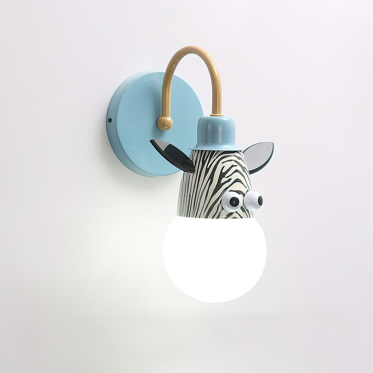 Modern Animal Character Wall Sconce for Nursery and Childrens Room Metal Bracket Light