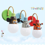 Modern Animal Character Wall Sconce for Nursery and Childrens Room Metal Bracket Light