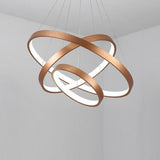 Modern Antique Bronze 3 Tier Ring LED Chandelier Dimmable 31 Inch Pendant Light for Living Room