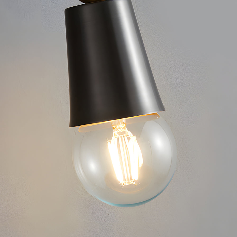 Modern Antique Copper Spindle Pendant Light with Clear Glass Shade for Dining Room and Kitchen