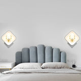 Modern Antler Design LED Wall Lamp Creative Round and Square Minimalist Bedside Sconce Light
