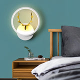 Modern Antler Design LED Wall Lamp Creative Round and Square Minimalist Bedside Sconce Light