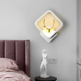 Modern Antler Design LED Wall Lamp Creative Round and Square Minimalist Bedside Sconce Light