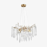 Modern Aqua Funnel Glass Chandelier Waterfall Inspired Gold Pendant Lighting