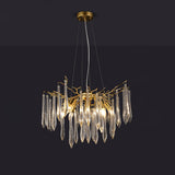 Modern Aqua Funnel Glass Chandelier Waterfall Inspired Gold Pendant Lighting