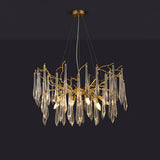 Modern Aqua Funnel Glass Chandelier Waterfall Inspired Gold Pendant Lighting