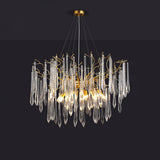 Modern Aqua Funnel Glass Chandelier Waterfall Inspired Gold Pendant Lighting