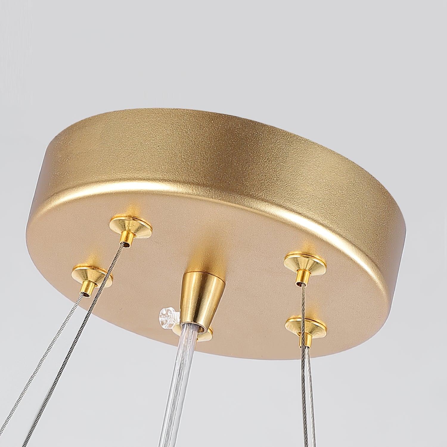 Modern Aqua Funnel Glass Chandelier Waterfall Inspired Gold Pendant Lighting