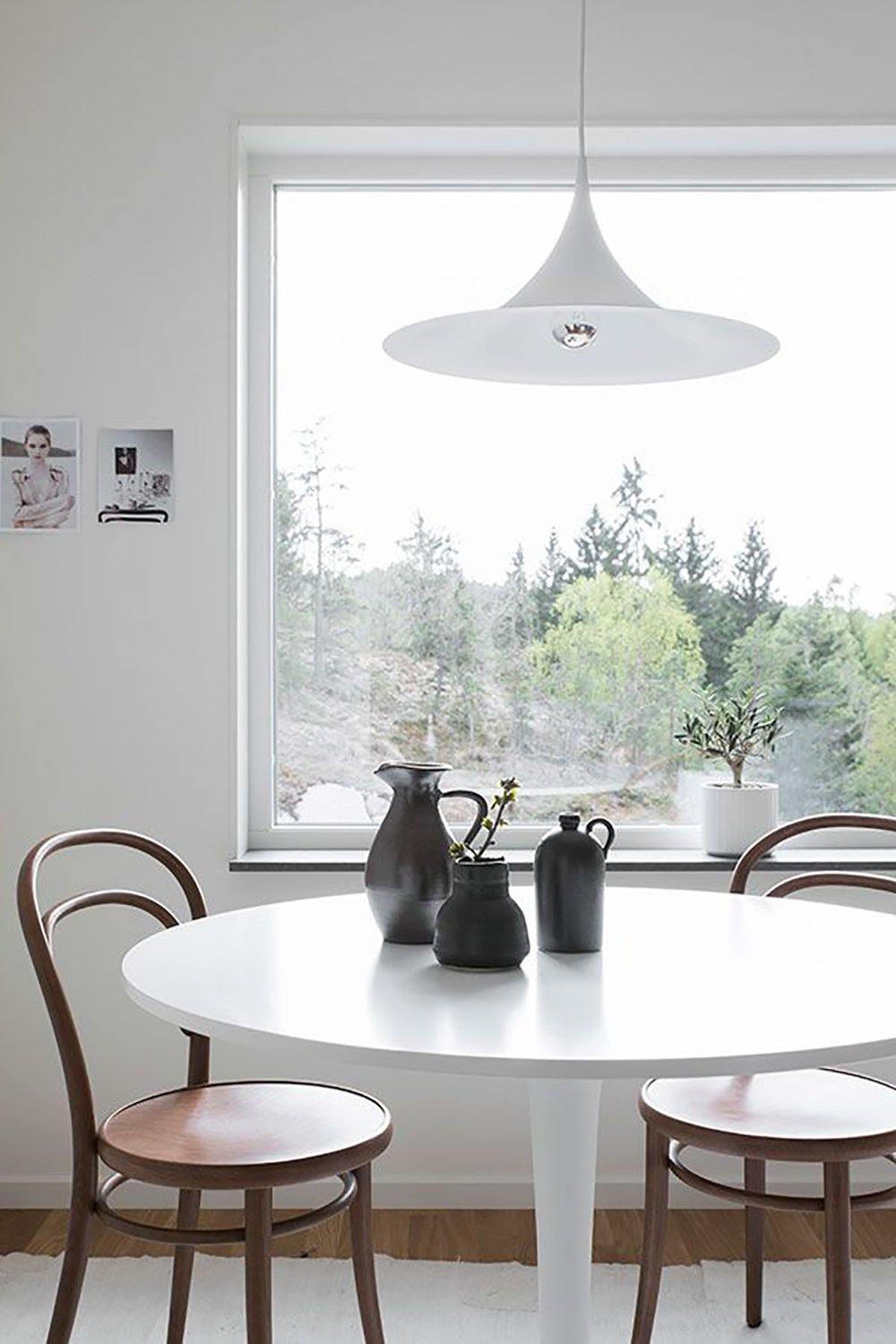 Modern Arch Shaped Metal Semi Pendant Light for Dining Table and Kitchen