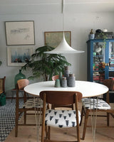 Modern Arch Shaped Metal Semi Pendant Light for Dining Table and Kitchen