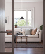 Modern Arch Shaped Metal Semi Pendant Light for Dining Table and Kitchen
