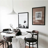 Modern Arch Shaped Metal Semi Pendant Light for Dining Table and Kitchen