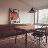 Modern Arch Shaped Metal Semi Pendant Light for Dining Table and Kitchen