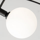Modern Arched Glass Globe Chandelier Gold and White Mid Century Pendant Light