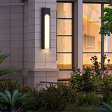 Modern Arched Trapezoid Outdoor LED Wall Sconce Waterproof Black Stainless Steel Porch Light