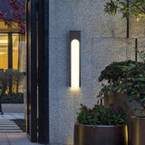 Modern Arched Trapezoid Outdoor LED Wall Sconce Waterproof Black Stainless Steel Porch Light