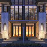 Modern Arched Trapezoid Outdoor LED Wall Sconce Waterproof Black Stainless Steel Porch Light