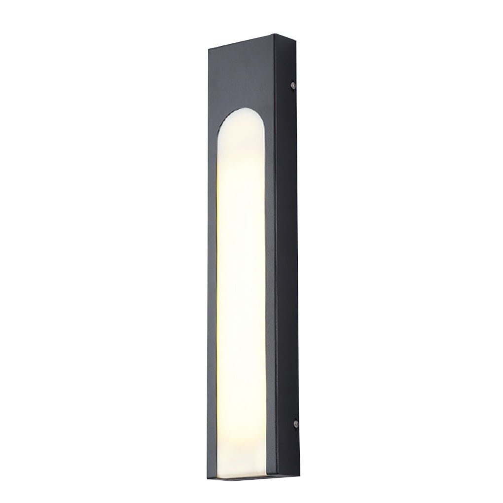 Modern Arched Trapezoid Outdoor LED Wall Sconce Waterproof Black Stainless Steel Porch Light