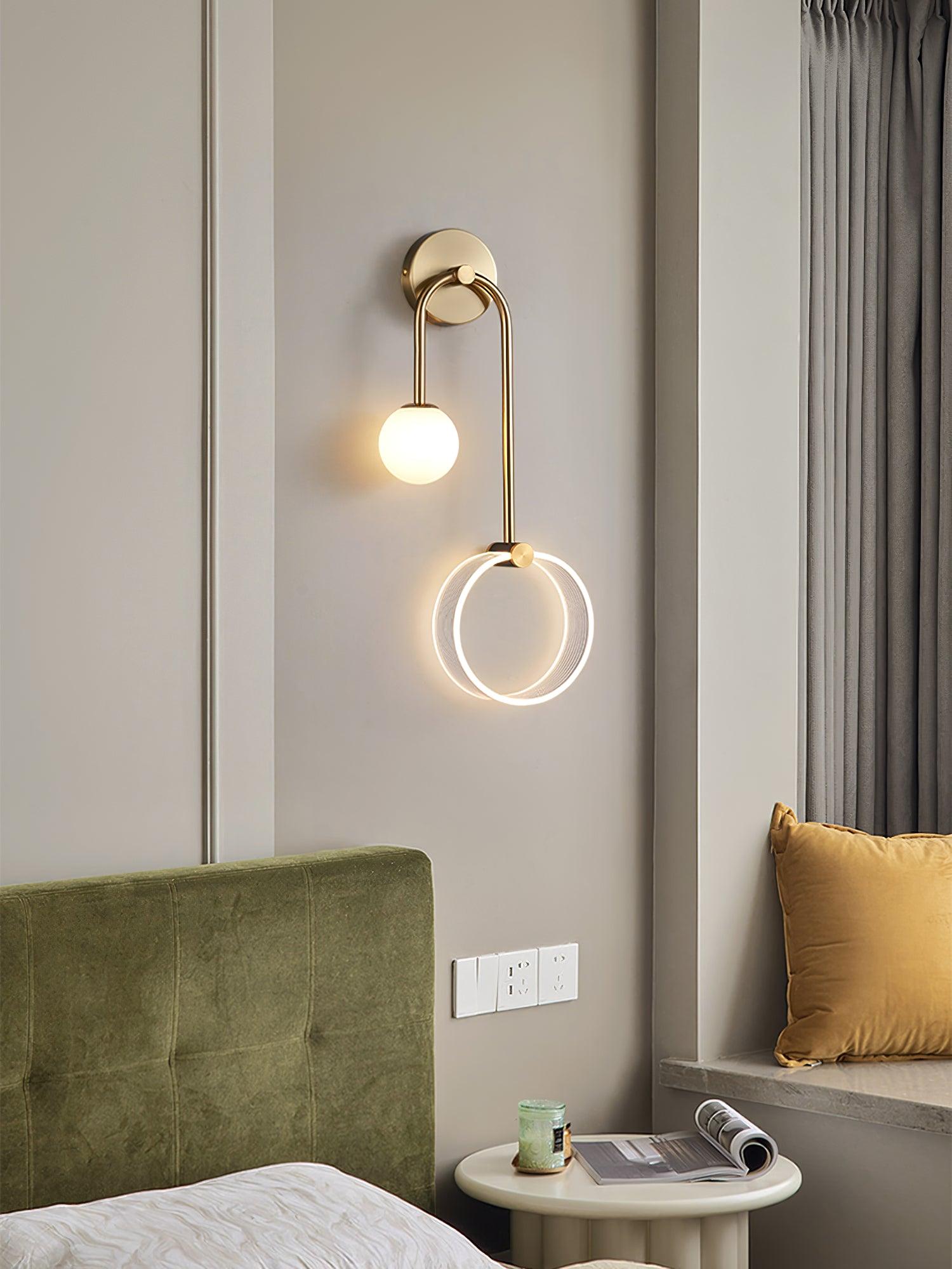 Modern Architectural LED Wall Sconce with Brass Finish and Three Color Temperature Modes
