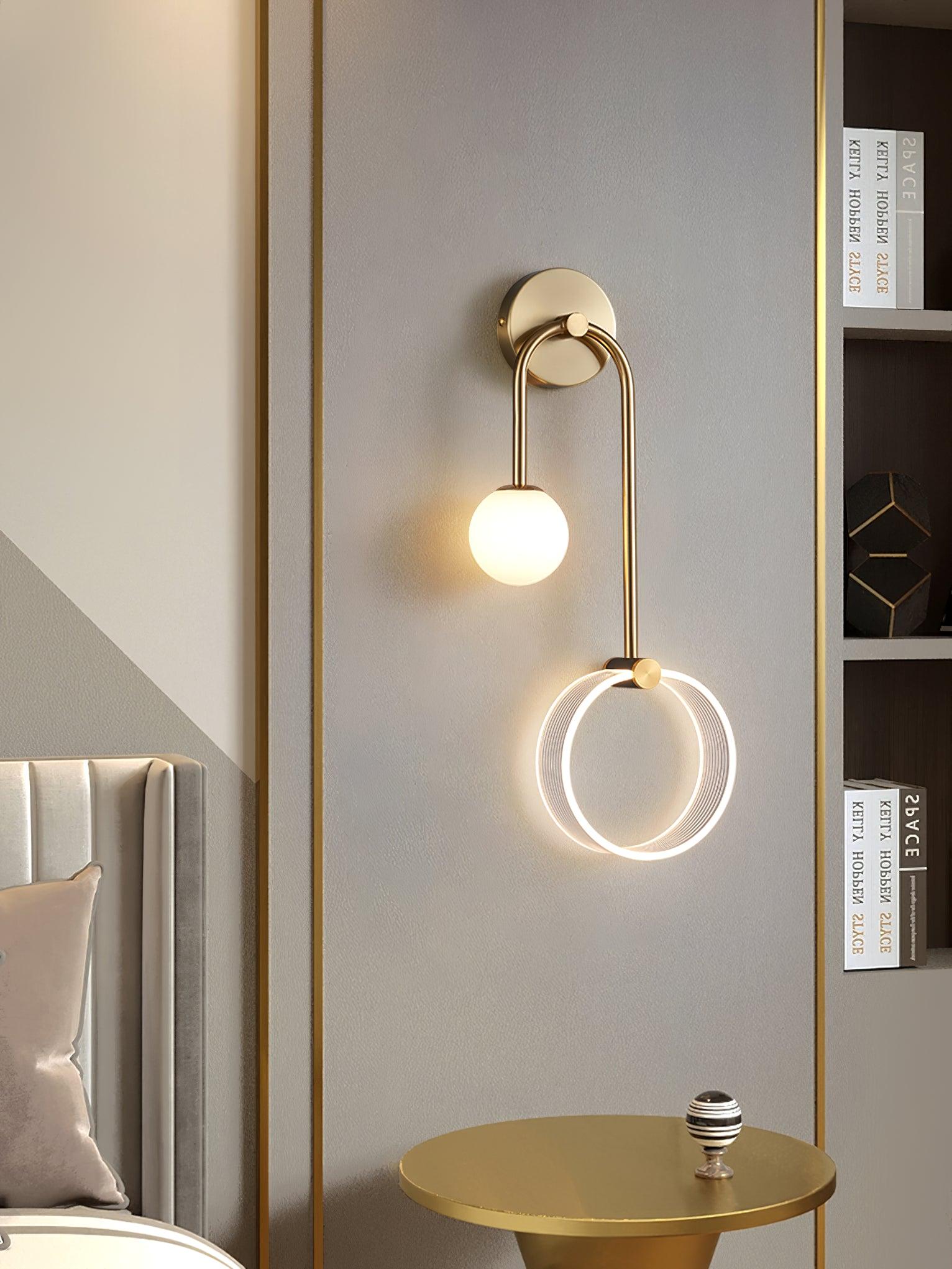 Modern Architectural LED Wall Sconce with Brass Finish and Three Color Temperature Modes