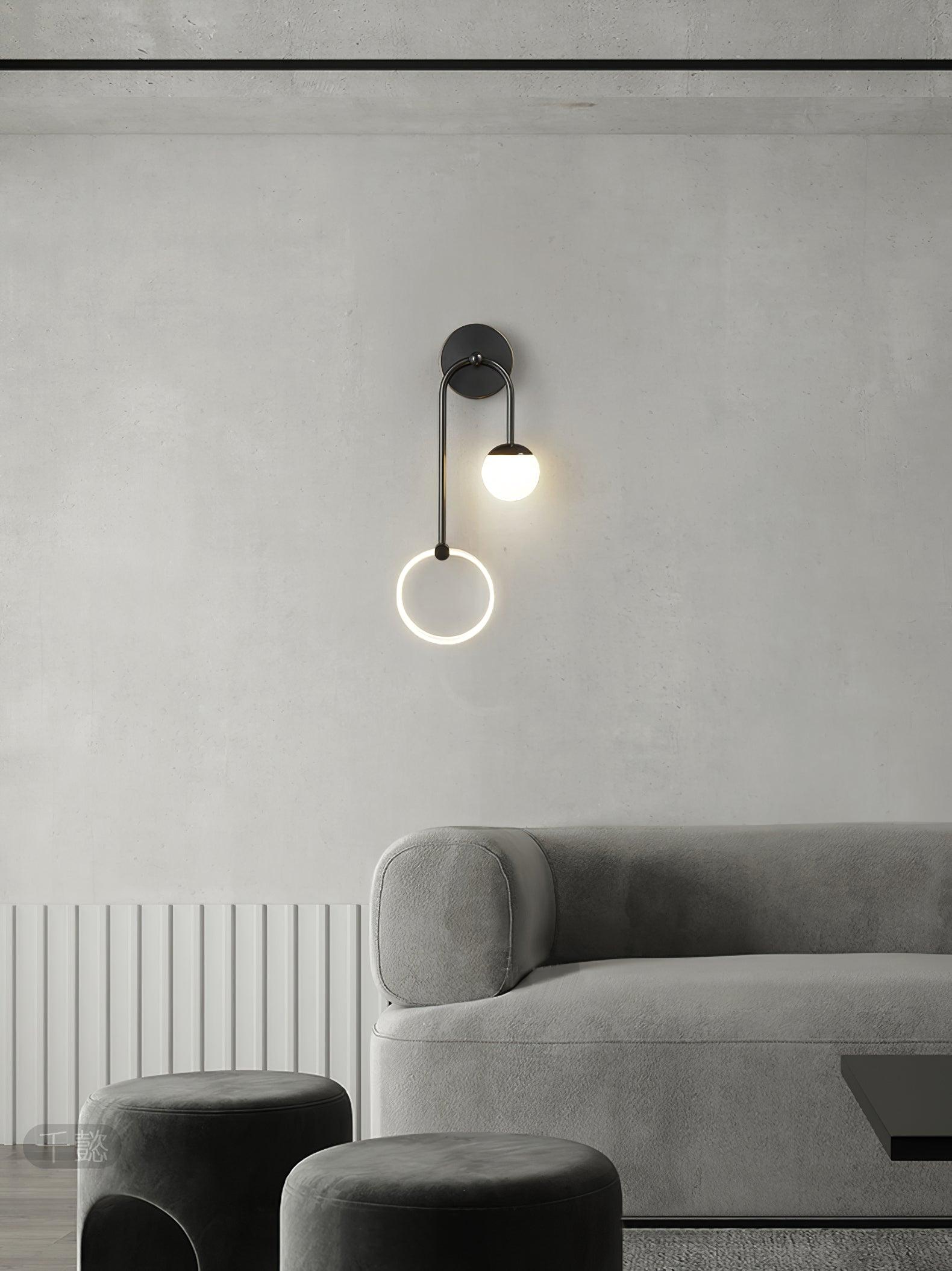 Modern Architectural LED Wall Sconce with Brass Finish and Three Color Temperature Modes