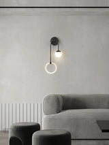Modern Architectural LED Wall Sconce with Brass Finish and Three Color Temperature Modes