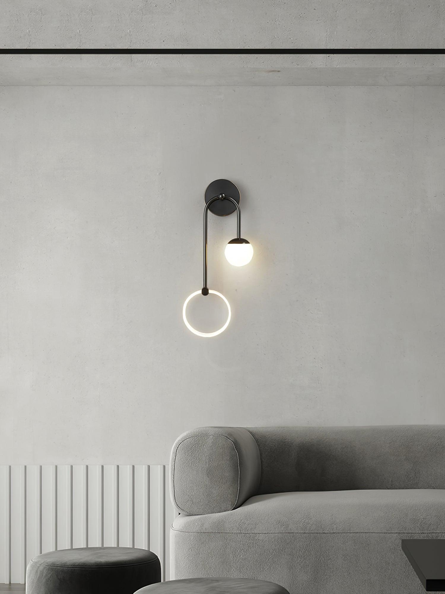 Modern Architectural LED Wall Sconce with Brass Finish and Three Color Temperature Modes