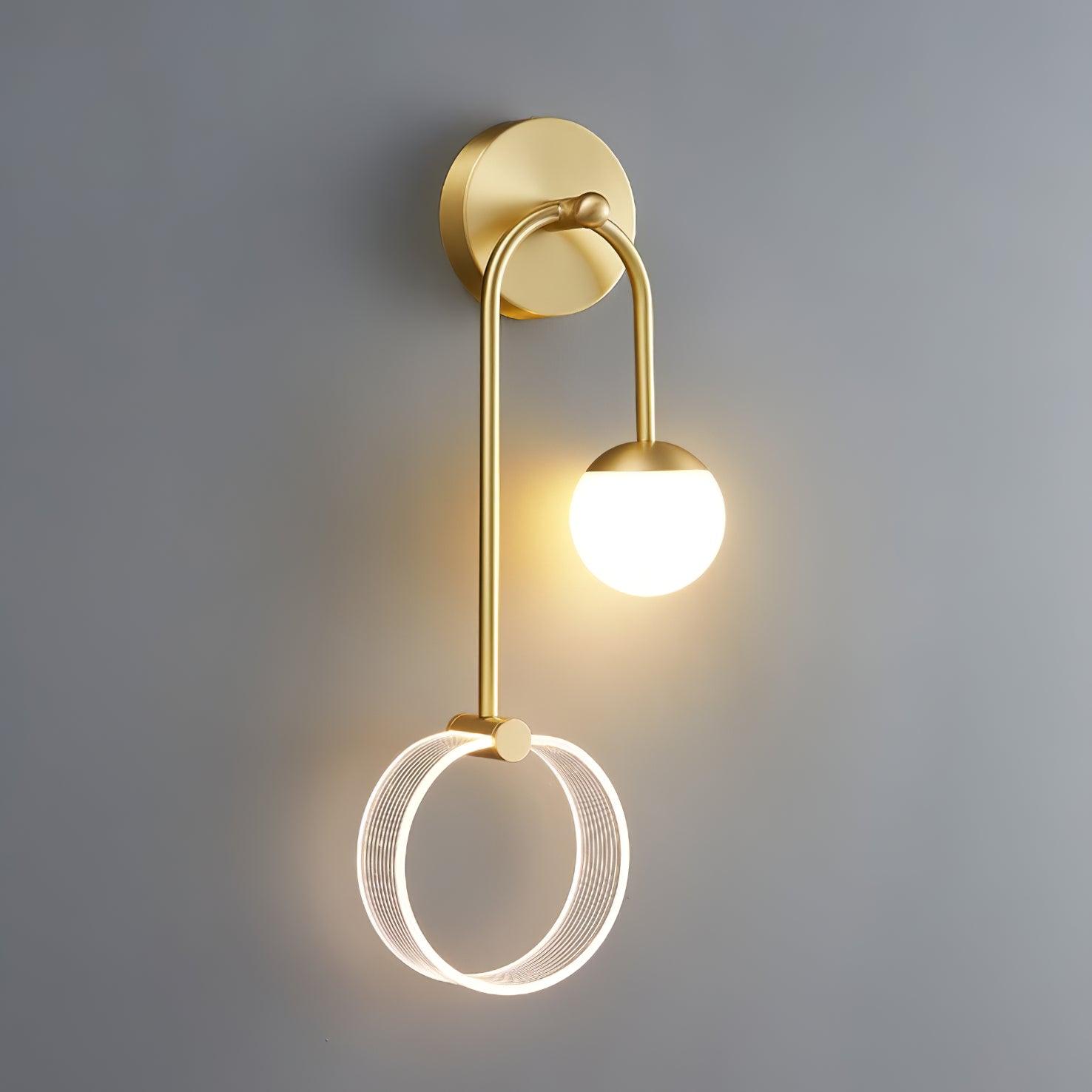 Modern Architectural LED Wall Sconce with Brass Finish and Three Color Temperature Modes